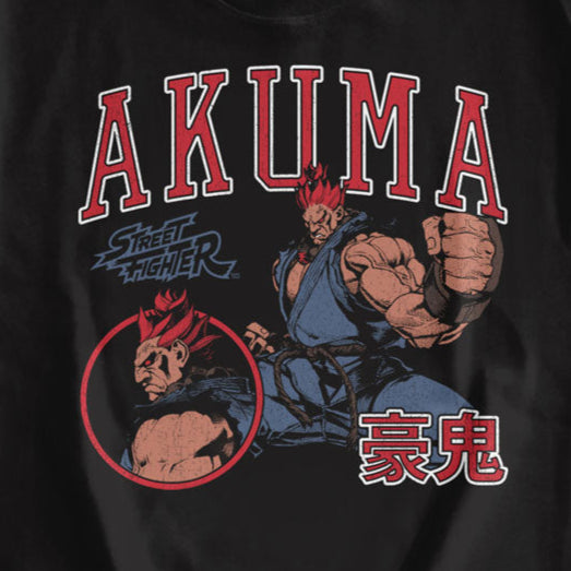 Street Fighter Akuma Varsity Sweatshirt | Blue Culture Tees