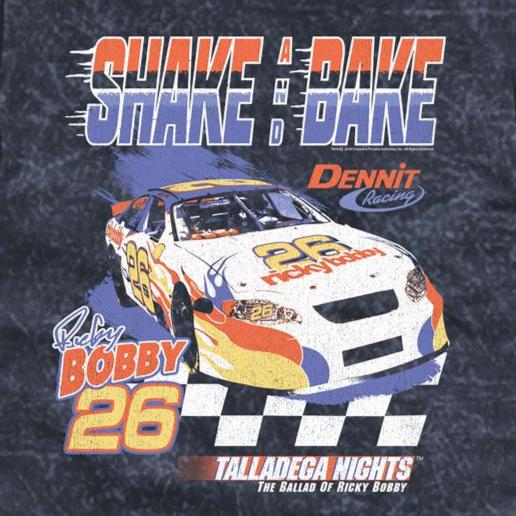 Talladega Nights Zoom Shake And Bake Mineral Wash T-Shirt | Blue Culture Tees
