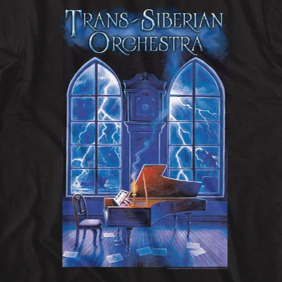 Trans Siberian Orchestra Stormy Piano Scene T-Shirt | Blue Culture Tees