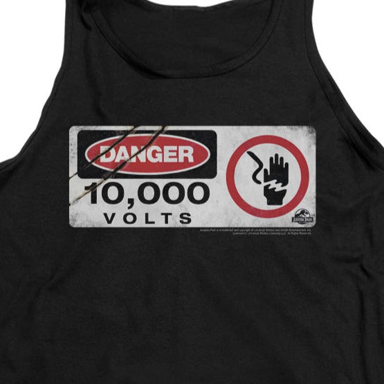 Jurassic Park Electric Fence Sign Tank Top