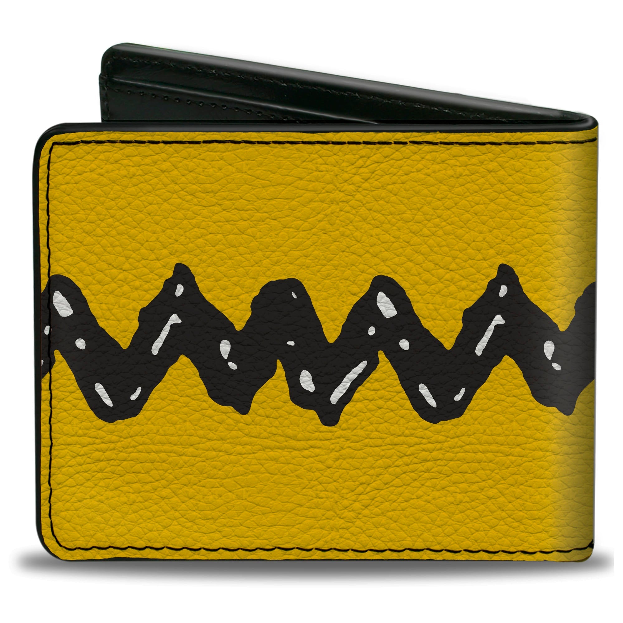 Bi-Fold Wallet - Peanuts Charlie Brown Zig Zag Stripe Yellow/Black