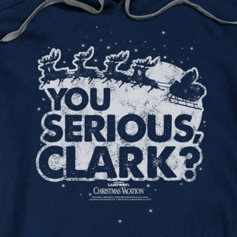 Christmas Vacation You Serious Clark Pullover Hoodie | Blue Culture Tees