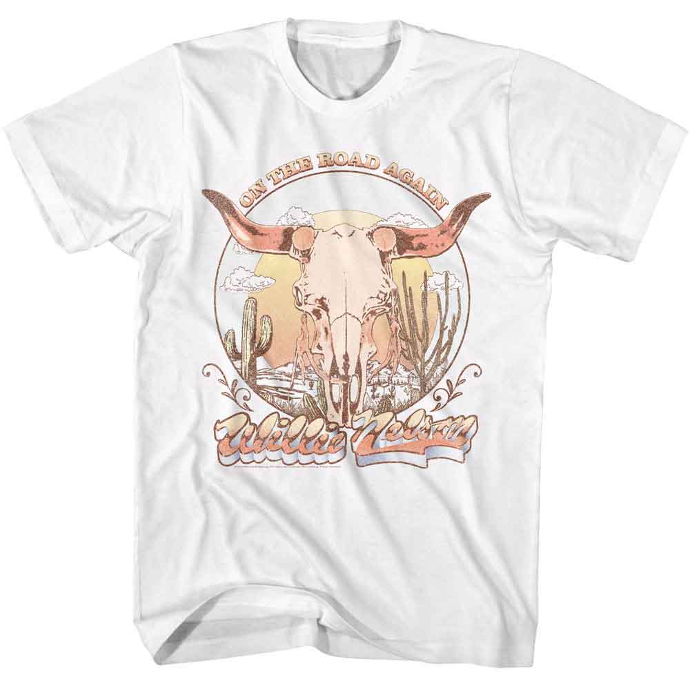 Willie Nelson Road Again Skull T-Shirt | Blue Culture Tees