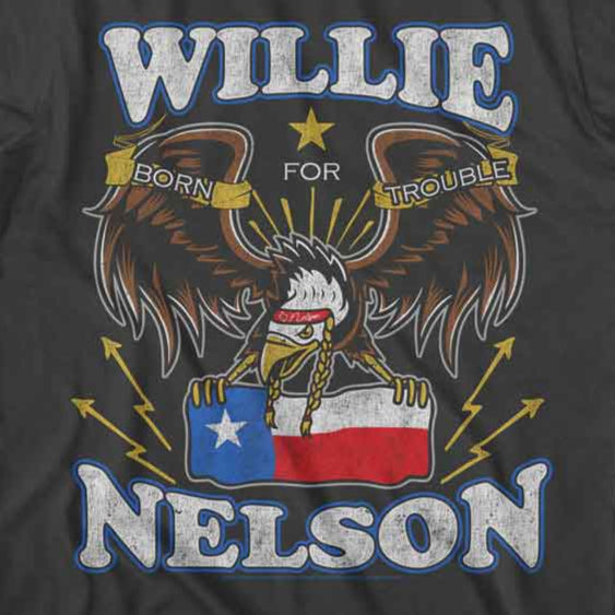 Willie Nelson Born For Trouble Eagle T-Shirt | Blue Culture Tees