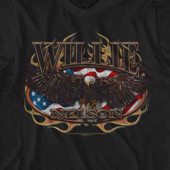 Willie Nelson Flag And Eagle T-Shirt | Blue Culture Tees
