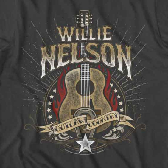 Willie Nelson Outlaw Guitar T-Shirt | Blue Culture Tees