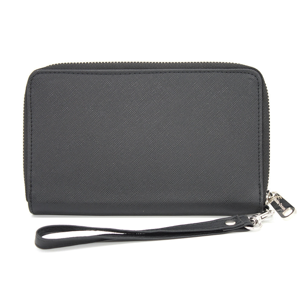 Disney Signature D Logo Embossed Zip Around Wallet | Blue Culture Tees