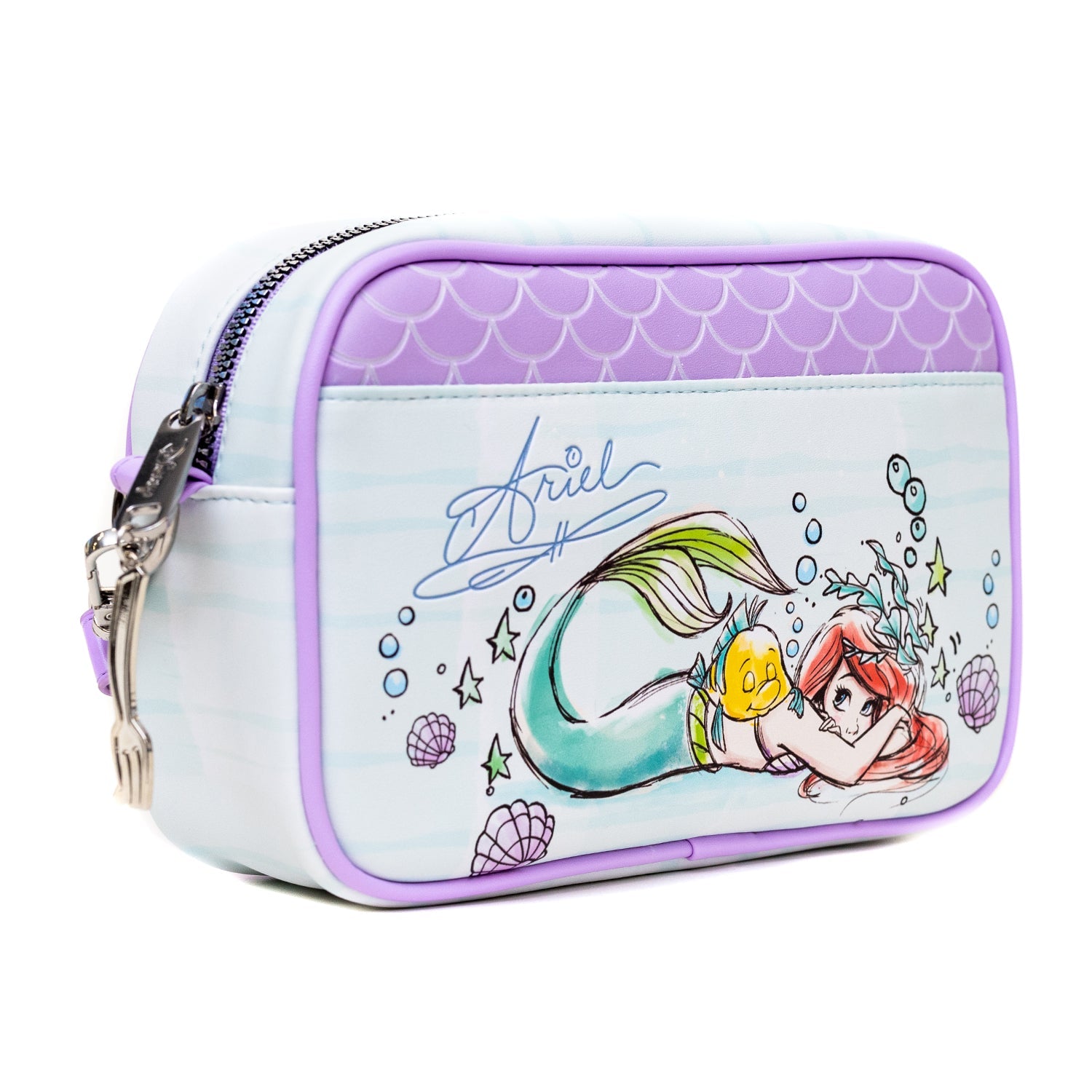 Disney The Little Mermaid Ariel Sebastian and Flounder Poses Crossbody Bag
