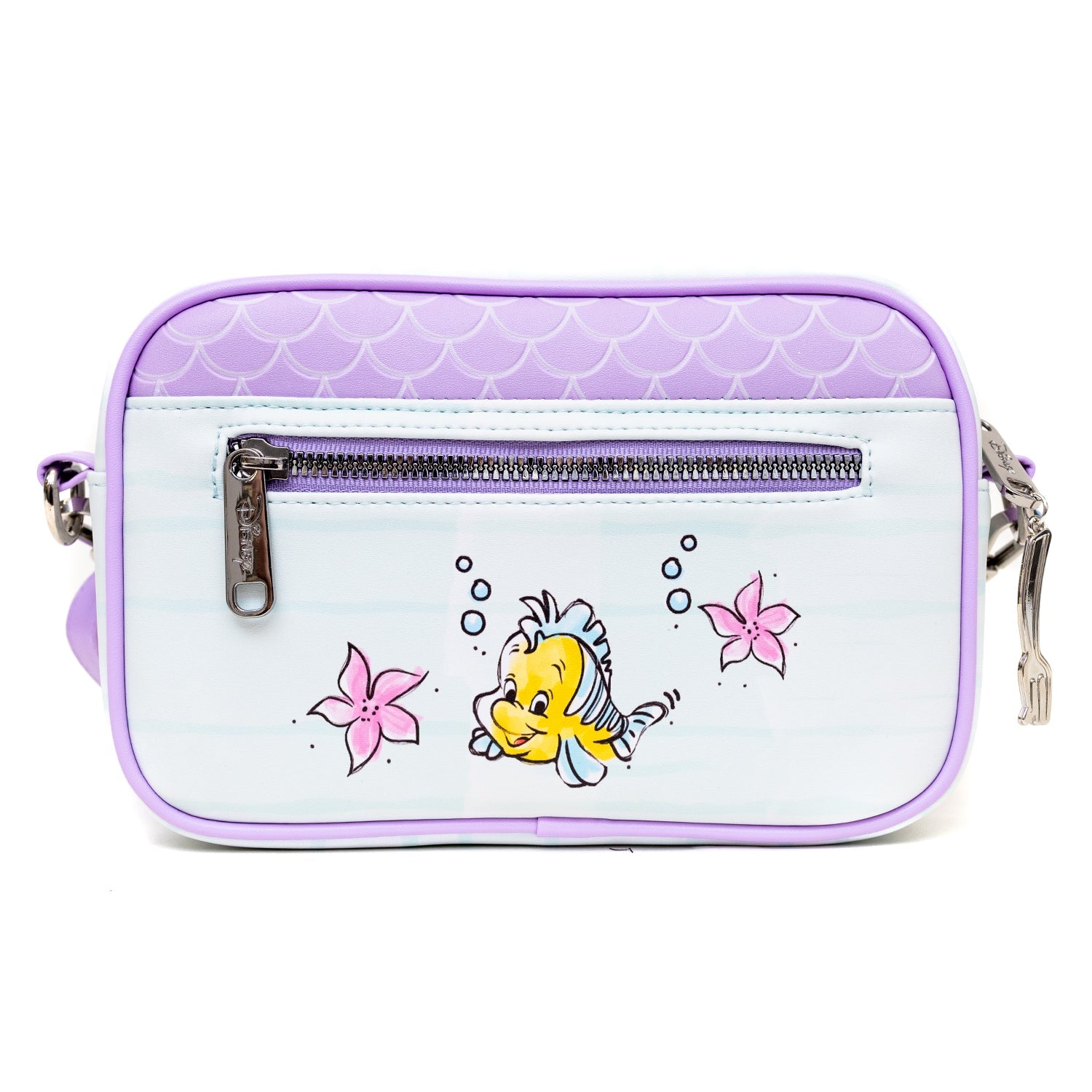Disney The Little Mermaid Ariel Sebastian and Flounder Poses Crossbody Bag
