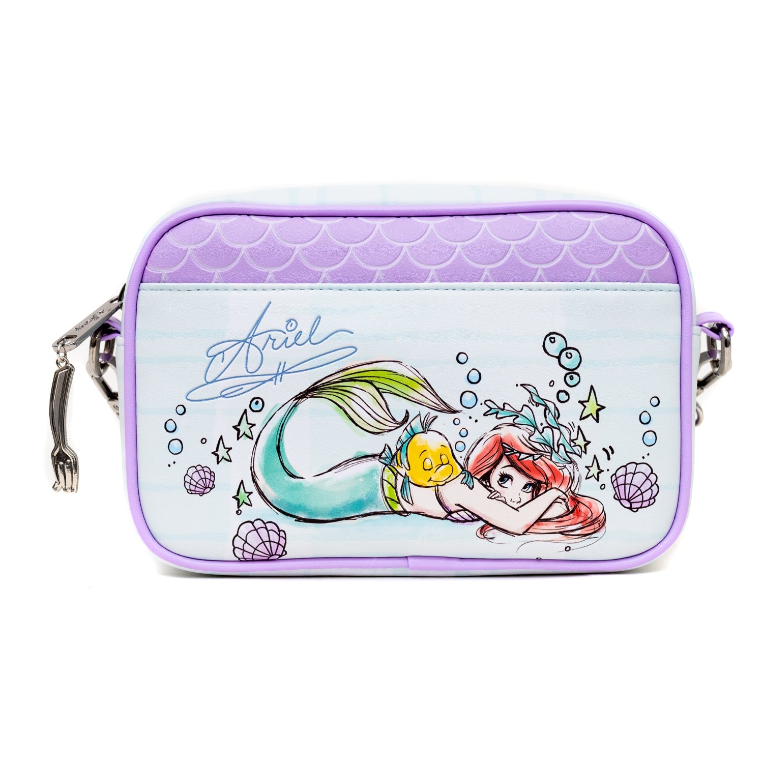 Disney The Little Mermaid Ariel Sebastian and Flounder Poses Crossbody Bag