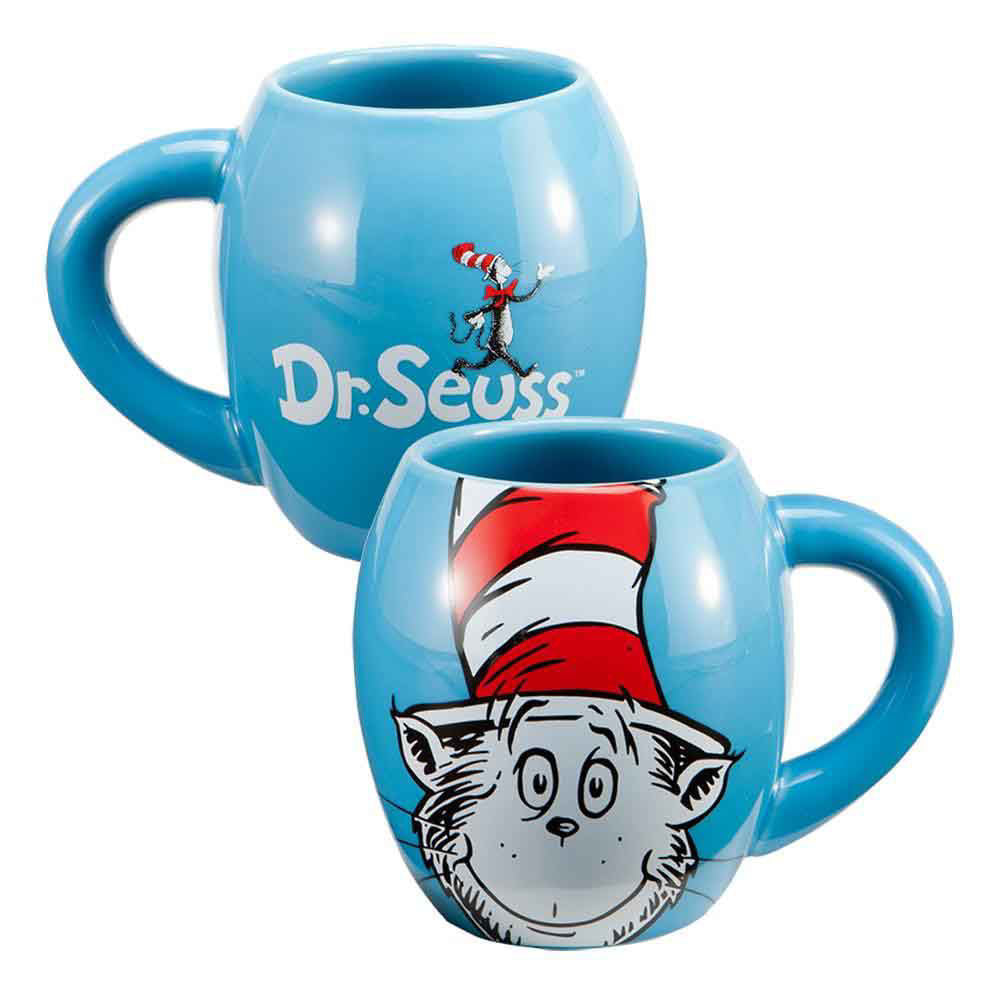Dr. Seuss Cat in the Hat 18 Oz. Oval Ceramic Mug | Blue Culture Tees