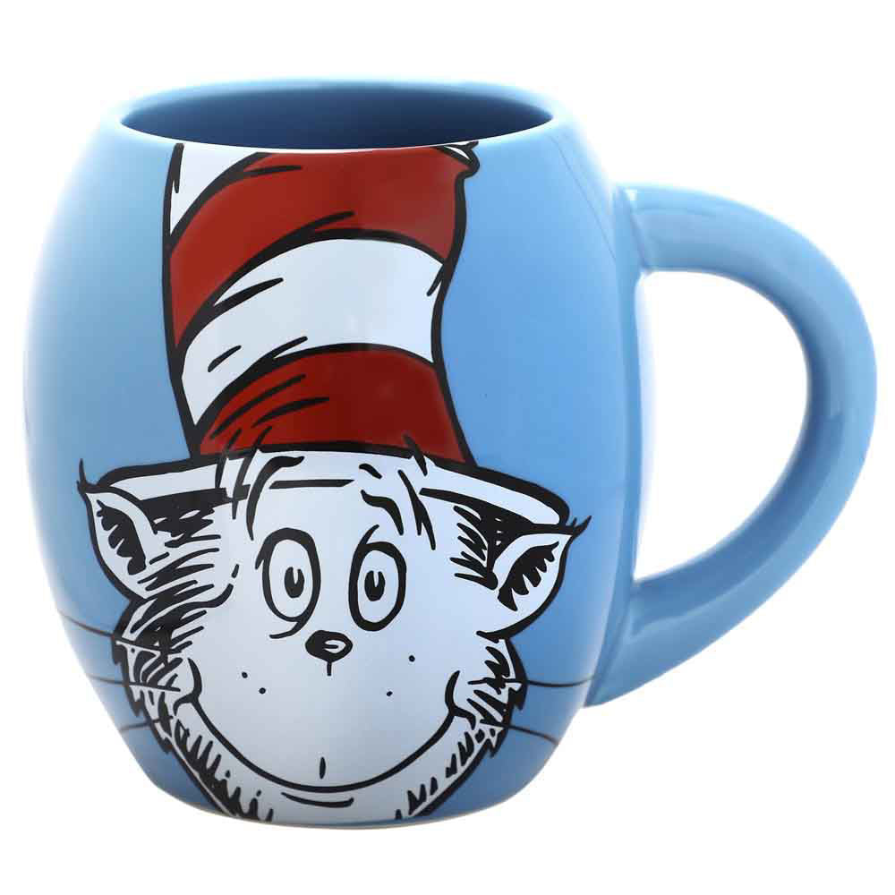Dr. Seuss Cat in the Hat 18 Oz. Oval Ceramic Mug | Blue Culture Tees