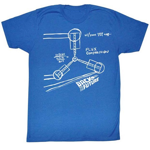 MEN'S BACK TO THE FUTURE FLUX SKETCH LIGHTWEIGHT TEE - Blue Culture Tees