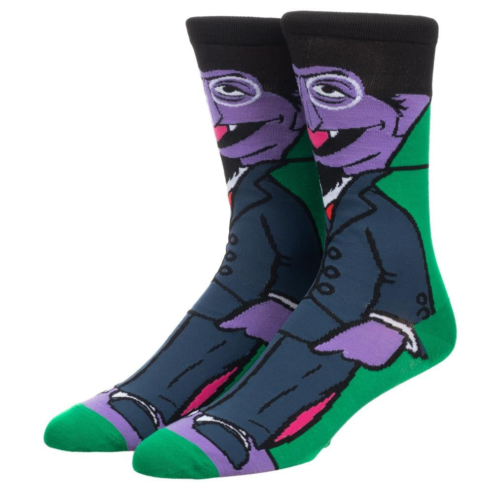 Sesame Street Count Von Count 360 Character Crew Sock
