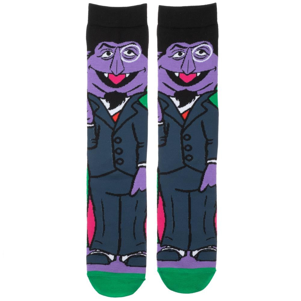 Sesame Street Count Von Count 360 Character Crew Sock