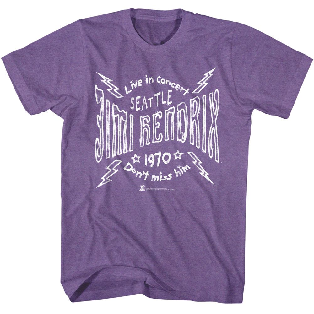 Jimi Hendrix Seattle 70 Lightning T-Shirt