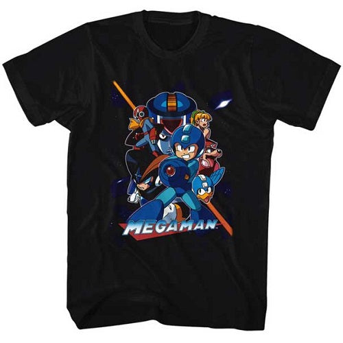 Mega Man Collage Orange Beam T-Shirt - Blue Culture Tees