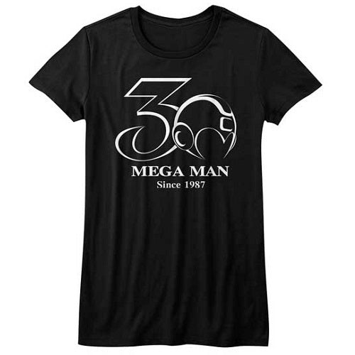 Junior's Mega Man 30Th Bw T-Shirt