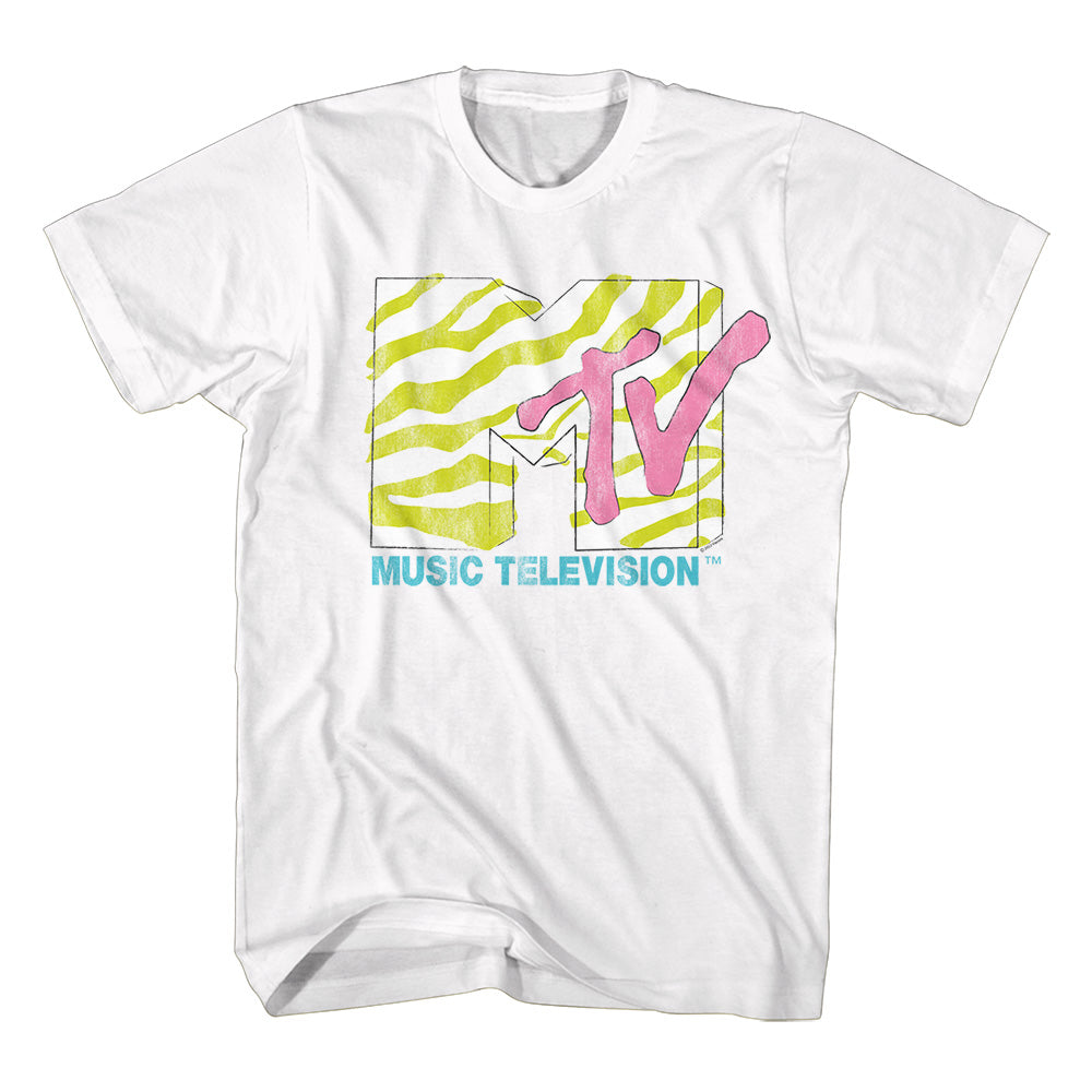 MTV Neon Zebra Logo T-Shirt