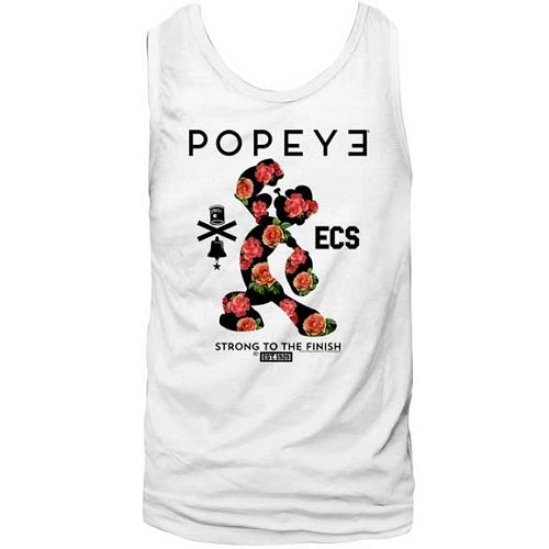 MEN'S POPEYE FLOWERMAN LIGHTWEIGHT TANK TOP - Blue Culture Tees