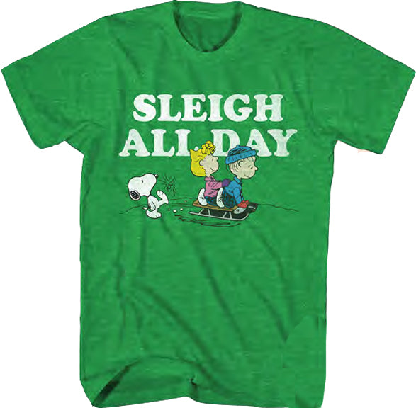Peanuts Sleigh All Day Christmas Tee