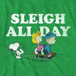 Peanuts Sleigh All Day Christmas Tee