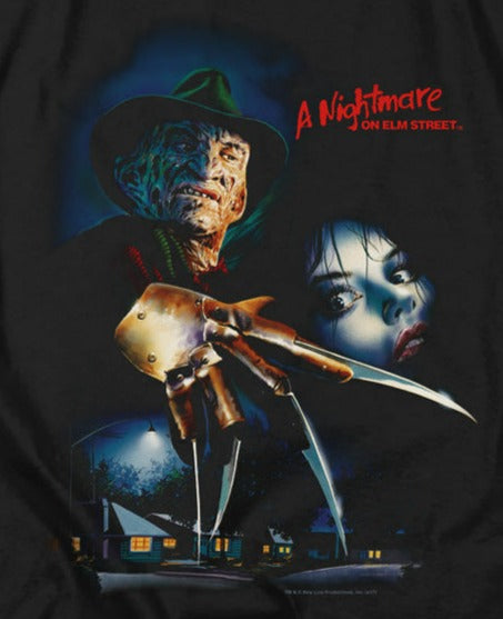 Nightmare oA Nightmare on Elm Street Poster T-Shirt | Blue Culture Teesn Elm Street Poster Tee