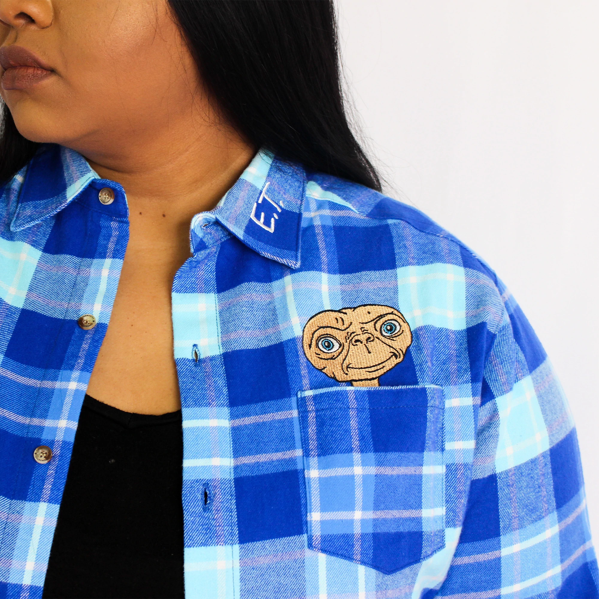 Cakeworthy E.T. Phone Home Flannel Blue Culture Tees