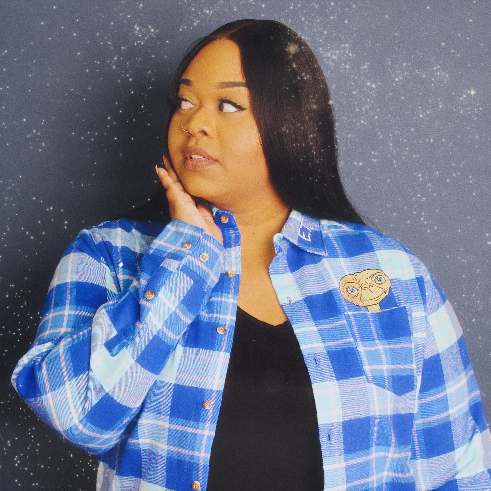 Cakeworthy E.T. Phone Home Flannel Blue Culture Tees