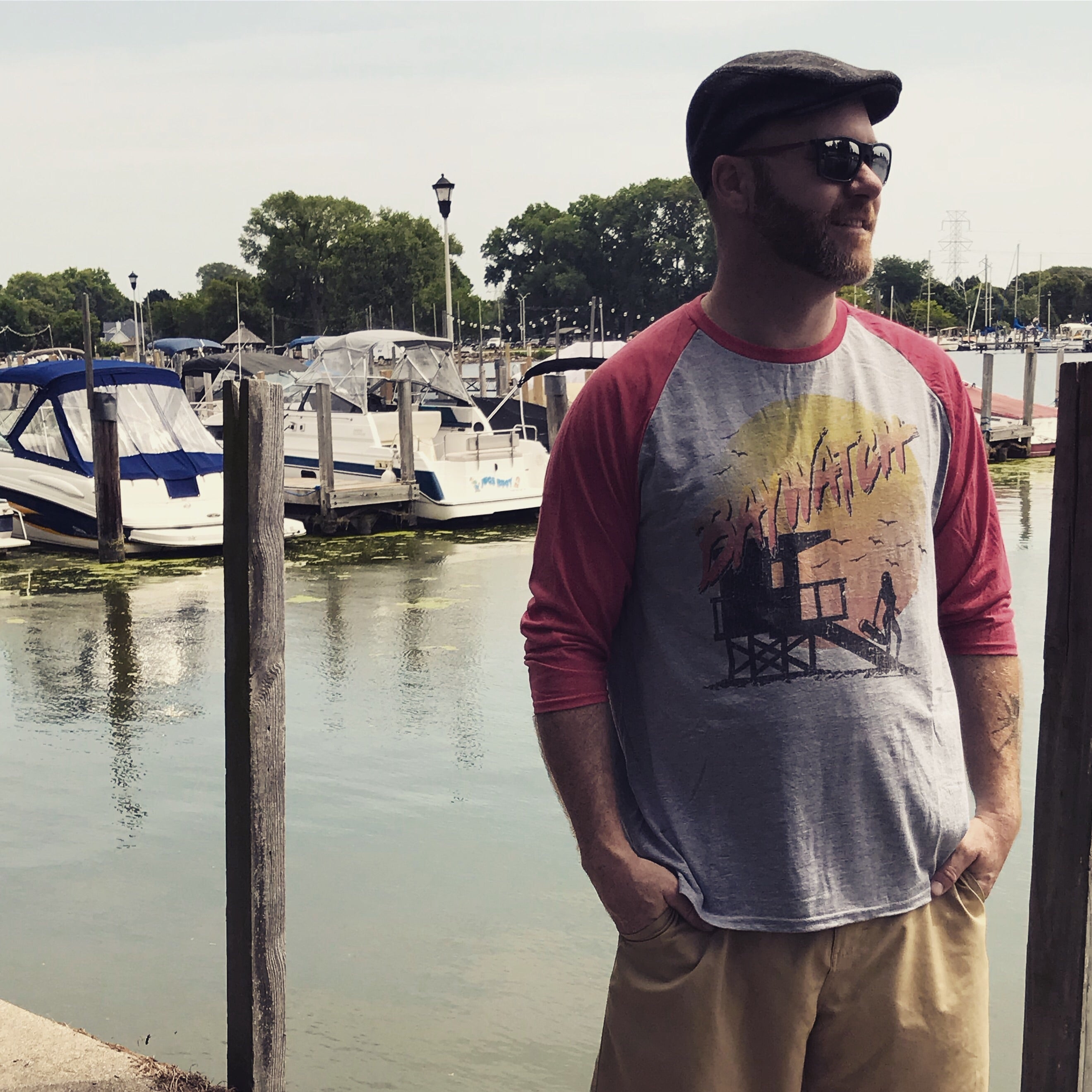 Men's Baywatch Cracked Up Raglan Tee - Blue Culture Tees