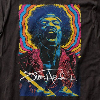Jimi Hendrix Rainbow Drawing T-Shirt
